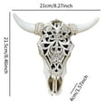 thumbnail image 3 of CarpNettore Tribal Bull Head Sculpture and Modern Resin Elephant Figurine Wall Hanging Art Craft Ornament for Office Farmhouse Bedroom Desktop Shelf Home Decoration, 3 of 8