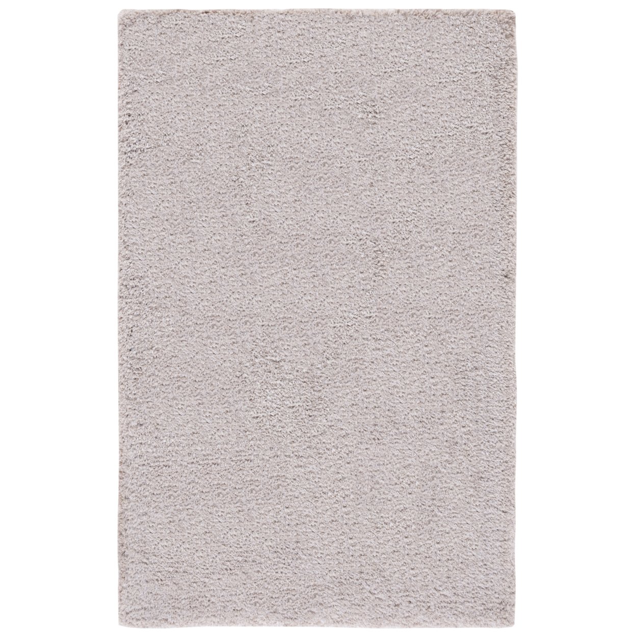 SAFAVIEH Express Juan Solid Plush Polyester Shag Area Rug, Silver, 4' x 6'