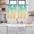thumbnail image 2 of Teal Yellow Ombre Coastal Kitchen Curtains Window Panels, Sea Nautical Summer Beach Starfish Coral Insulated Window Treatment Curtain, Grommet Curtains for Bedroom/Living Room, 2 Piece 42"Wx45"L, 2 of 8