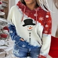 thumbnail image 2 of Women's Christmas Long Sleeve Tops Tshirts Snowman Button Print Hooded Pullover Casual Sweater Holiday Graphic Tees Blouses, 2 of 7