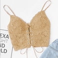 thumbnail image 2 of Clearance under $5 JINMGG 2023 Womens Plus Size Clearance Women's Lace Bra,Casual Eyelet Lace Up Sleeveless Spaghetti Strap Zip Back Crop Camisole Underwear Vest, 2 of 3
