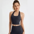 thumbnail image 1 of uvwlwu Women's Back Cutout Sports Bra Halter Neck Twisted Cropped Yoga & Workout Tank Top,XL, 1 of 6