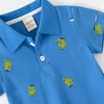 thumbnail image 4 of LNMQLPDBS Baby Boy Clothes Summer Dinosaur Graphic Printed Toddler Button Down Polo Shirt Short Sleeve Crewneck Lapel Shirts 12-18 Month Boy Clothes for First Day of School Blue 2-3 Years, 4 of 4