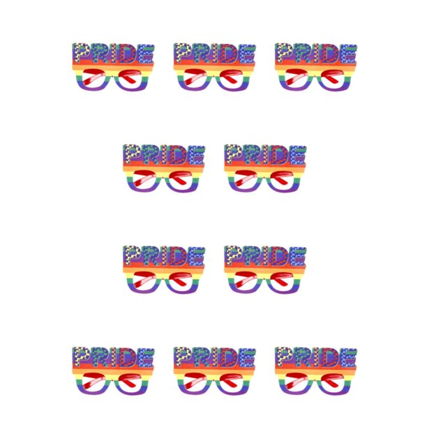 Sonducket Gafas de fiesta temáticas, accesorios divertidos para fotos, decoración, amor, orgullo, carnaval, Iris, gafas de cristal, accesorios, Cuadrícula de letras 10Conjunto