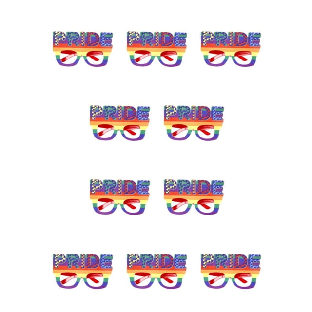 Sonducket Gafas de fiesta temáticas, accesorios divertidos para fotos, decoración, amor, orgullo, carnaval, Iris, gafas de cristal, accesorios, Cuadrícula de letras 10Conjunto