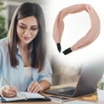 thumbnail image 2 of Unique Bargains 1 Pc Wide Tie Solid Color Headbands for Women Pink, 2 of 6