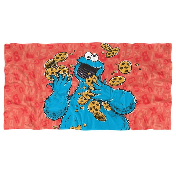 Sesame Street Cookie Monster Character Officially Licensed Beach Towel 30' X 60'