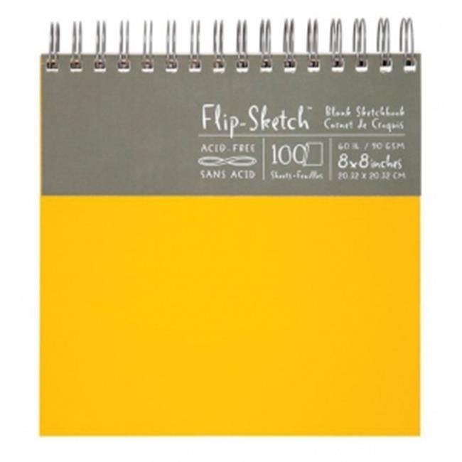 Global Art 960050 8-Inch by 8-Inch Flip Sketch Wire Bound Blank Sketchbook Butternut 100 Pages
