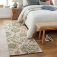 thumbnail image 2 of BoutiqueRugs Mack Boho Hand Tufted Wool Natural Fiber Soft Runner Rug - Traditional Floral Carpet for Hallway - Cream, Blue, Sage - 3' x 12' Runner, 2 of 19