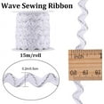 thumbnail image 4 of 16.4Yds/15m Metallic Rick Rack Sparkly White Wave Bending Fringe Trim Ribbons 1/4 Inch Woven Fabric Zig Zag Ribbon for DIY Sewing Crafts Dress Wrapping DIY, 4 of 10