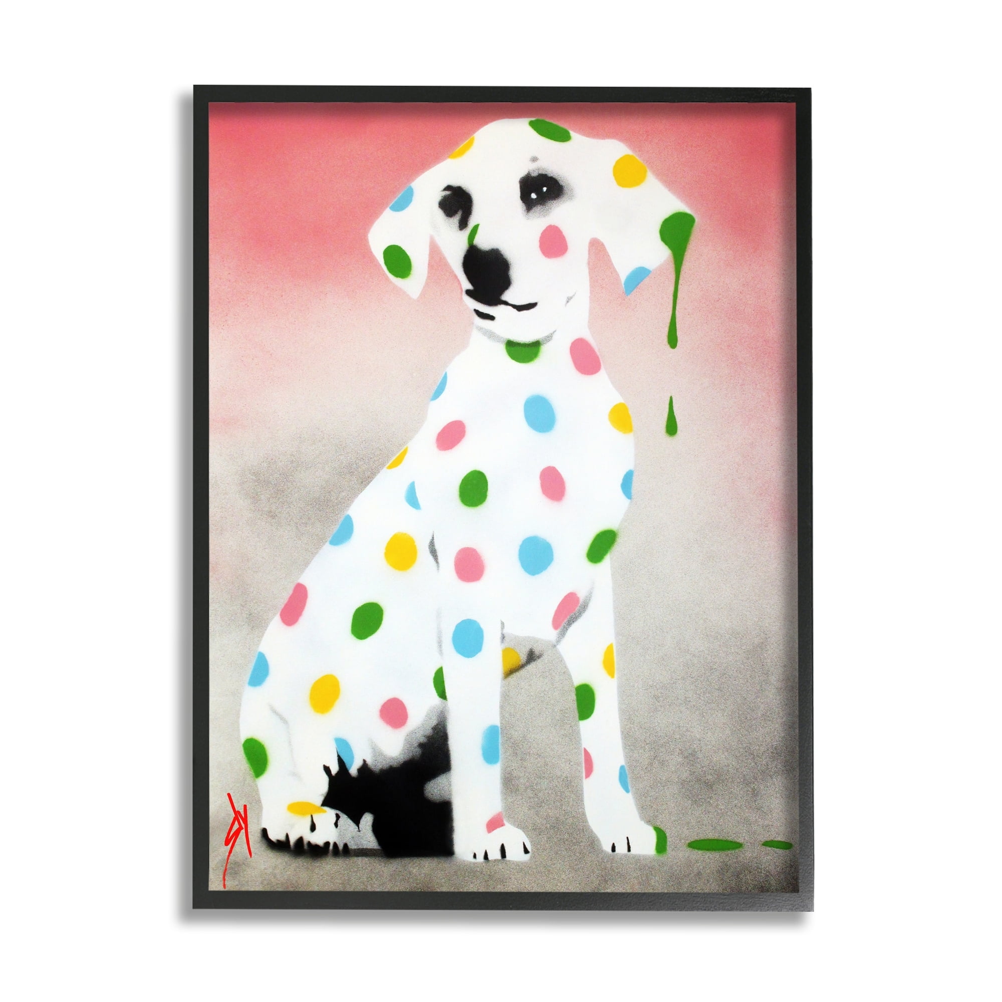Stupell Industries Street Style Dalmatian Dog Pattern Animals & Insects Painting Gray Framed Art Print Wall Art