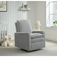 thumbnail image 2 of Oxford Baby Uptown Power Upholstered Glider Recliner Rocking Chair 270° Swivel for Nursery and Living Room – Corduroy Ash Gray​, 2 of 5