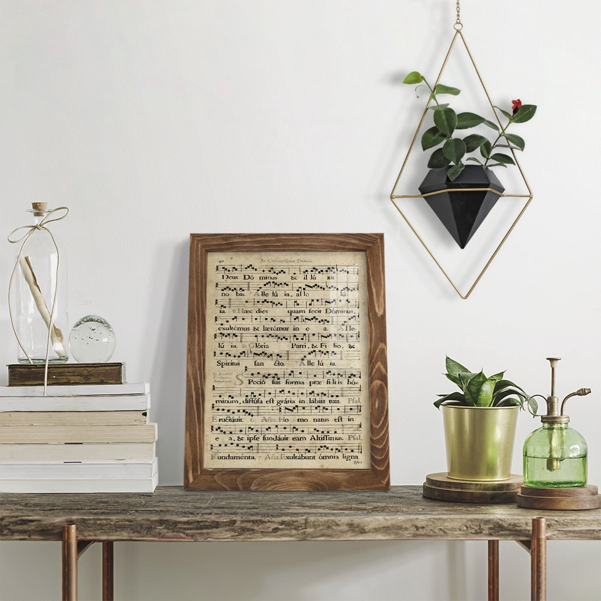 Vellum Songbook II -Framed Print w/glass-Walnut