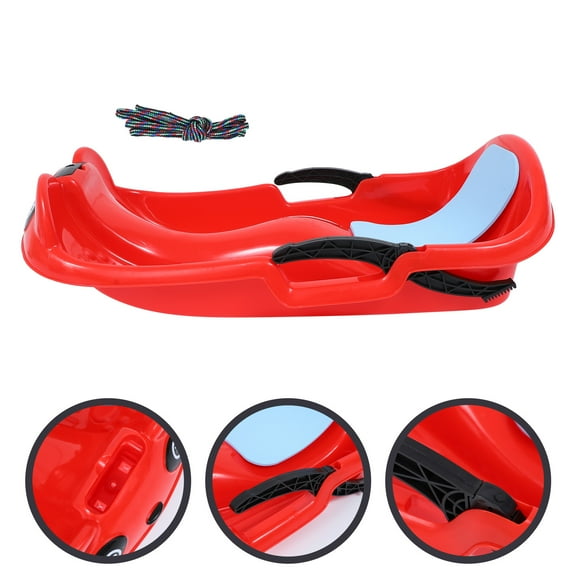 OUNONA 1Pc Red Outdoor Sled Car with Smooth Surface and Safe Ski Boards