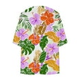 thumbnail image 2 of Dyegold Women's Beach Kimono Coverup Sheer Chiffon Cover Ups Casual Loose 3/4 Sleeve Floral Open Front Boho Cardigan Tops, 2 of 5