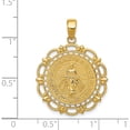 thumbnail image 4 of 14K Yellow Gold Polished Miraculous Medal With Scallop Frame Pendant (31 X 23) Made In United States k5653, 4 of 6