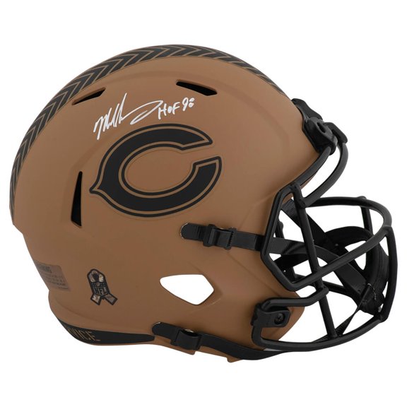 Collectible Mike Singletary Signed Chicago Bears 2023 SALUTE Riddell Full Size Speed Replica Helmet w/HOF'98