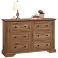thumbnail image 3 of Sauder Nouvelle Grange Commode Double 6 Tiroirs en Chêne Vintage, 3 of 9