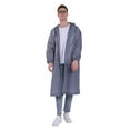 thumbnail image 4 of Raindrops Grey Portable Adult Raincoat with Hood and Drawstring Waterproof EVA for Outdoor Activities One Size Fits Most, 4 of 8