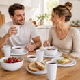 thumbnail image 5 of Dinnerware Sets 16 Piece Bowl Cup Plate Combo, Everyday Ceramic Dishes Set Includes 4 Large Plates, 4 Small Plates, 4 Bowls, 4 Mugs, Kitchen Porcelain Dining Table Set, 5 of 6