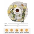 thumbnail image 6 of 15 Inch Round Placemats Set of 4, Yellow Tulip Non Slip Heat Insulation PP Table Mats, Vintage Spring Floral Retro Art Butterfly Wooden Washable Place Mats for Kitchen Dining Party Table Decor, 6 of 7