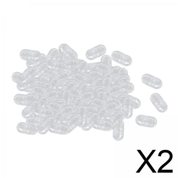 Cápsulas transparentes,Píldora de cápsula hueca vacía de plástico mini transparente,100 piezas cápsulas de gelatina blanca medicina encantadora,gel auto rellenable botella con forma de