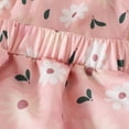 thumbnail image 6 of Gpaecead Infant Baby Girl Christmas Flower Print Overall Dress Outfits Fall Winter Ruffle Romper Bow Tie Suspender Skirt Headband Sets Pink, 6 of 8