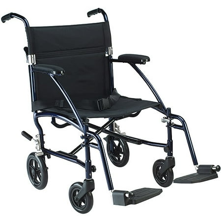 Hugo Portable Transport Chair with Detachable Foot Rest, Midnight Blue