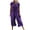 Purple, variant on QATAINLAV Women's Loose fit Jumpsuit Summer Linen Wide Leg Rompers Casual Short Sleeve Button Overalls Solid Color V-Neck One Piece Pants Jumpers, Gray, L