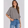 thumbnail image 3 of ANRABESS Womens Tops Oversized T Shirts for Women Short Sleeve Crewneck Casual Loose Basic Tee Shirt Trendy Summer Fashion Clothes Brwon Small, 3 of 10