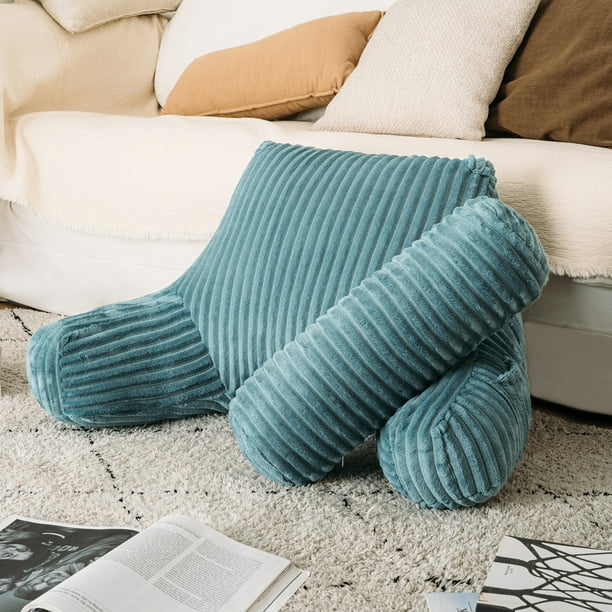 YEERSWAG Backrest Reading Pillow Small Back Support Pillow with Arms Bed Rest Pillow Reading Rest Pillow Lumbar Support Chair Cushion