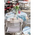 thumbnail image 5 of Outdoor Tablecloth with Umbrella Hole for Patio/Picnic/Party/Camping, Purple Summer Beach Waterproof Table Cloth Round Cover Washable, Coastal Waves Ocean Starfish Conch (Dia 54"), 5 of 8