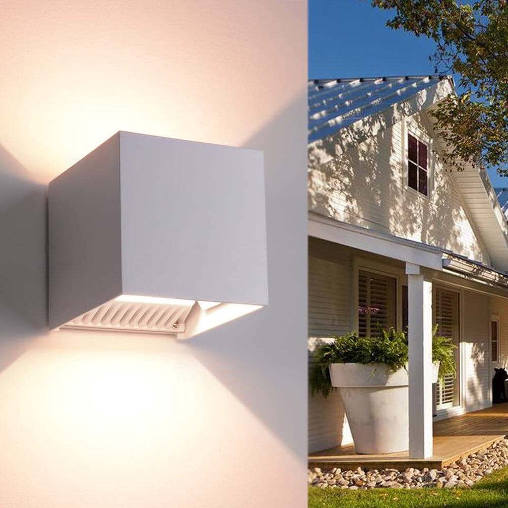 Sensor LED Outdoor Wall Light Adjustable Outdoor Light Fixture Porch Light Outdoor Wall Sconce,12W Exterior Light Fixtures, IP65 Waterproof-White&Warm light