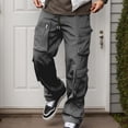 thumbnail image 2 of Mens Sweatpants,Pants Men's Style Work Pants Casual Pocket Straight Pants,Cargo Pants for Men,Size:XL, 2 of 8
