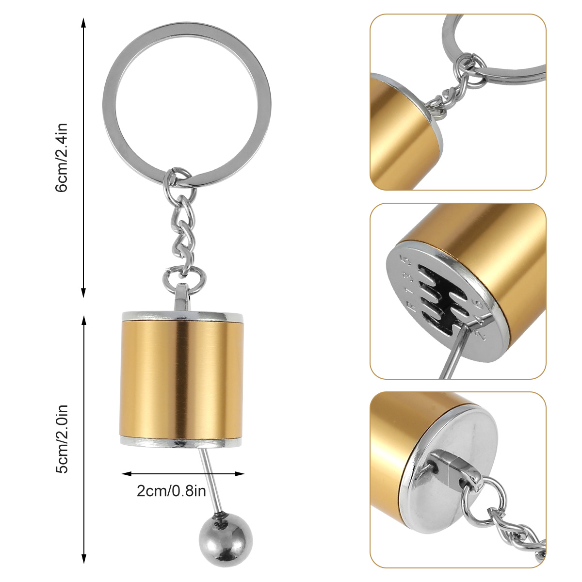 HOTBEST Auto Shifter Keychain 6speed Gear Toy for Decoration Zinc