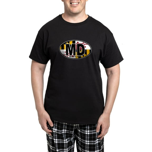 CafePress - Maryland Oval Md Flag Pajamas - Men's Dark Loose Fit Cotton Pajama Set