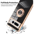 thumbnail image 3 of Compatible with Google Pixel 7 Plus 5G Case Heart Plating Kickstand Mental Ring Luxury Elegant Case Camera Protector TPU Shockproof Back Cover Designed for Google 7 Plus 5G Case -Black, 3 of 10
