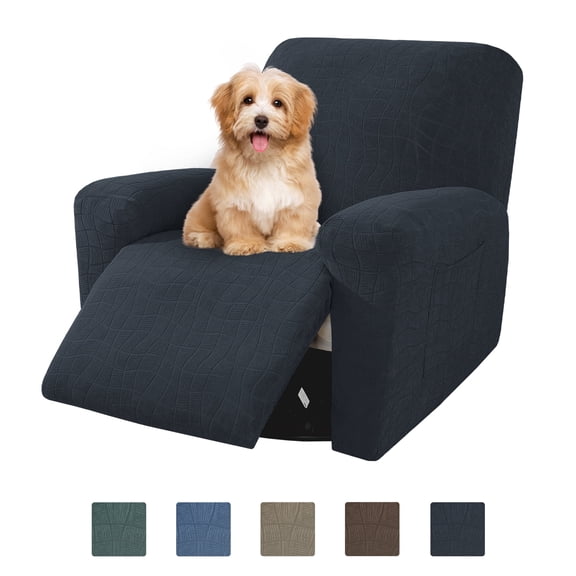 JIATER 100% Waterproof Recliner Covers Washable Reliner Slipcovers Recliner Chair Covers with Pockets,Dark Gray