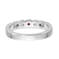 thumbnail image 5 of 14K White Gold Ring Band Wedding Diamond Round Ruby Red, 5 of 7