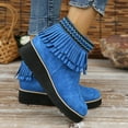 thumbnail image 6 of Mepaouo Fringe Ankle Boots for Women Bohe Platform Zipper Tassel Winter Warm Outdoor Snow Booties, 6 of 8