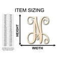 thumbnail image 2 of Unfinished Wood Monogram N Shape - Craft - up to 46" DIY 12" / 1/2", 2 of 3