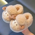thumbnail image 2 of Gvdentm Toddler Slippers Girl Cute Plush Slippers Toddler Boys Girls Warm Animal House Slippers Boots Kids Fuzzy Winter Indoor Bedroom Household Home Shoes(Coffee,2), 2 of 7