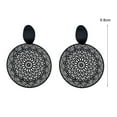thumbnail image 6 of Grandest Birch 1 Pair Exaggerated Piercing Women Earrings Alloy Round Hollow-out Pattern Pendant Earrings Party Jewelry Alloy Blac, 6 of 8