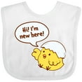 thumbnail image 3 of Inktastic Hi I'm New Here Cute Hatching Baby Chick Boys or Girls Baby Bib, 3 of 4