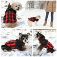 thumbnail image 5 of Classic Plaid Warm Dog Coat with Harness, Reflective Stripes Winter Coat for Cold Weather, Windproof Dog Winter Clothes Red S, 5 of 6
