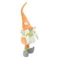 thumbnail image 2 of Northlight 22.25" Large Orange Standing Floral Chubby Girl Gnome, 2 of 3