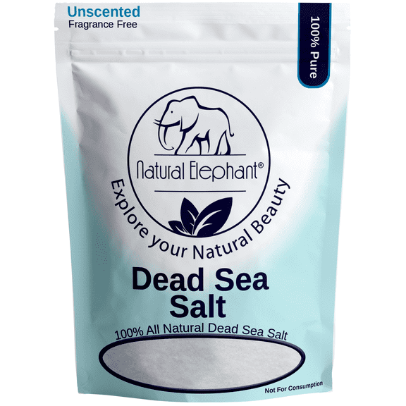 Natural Elephant Dead Sea Salt for Soaking & Bathing | 2 Pound Bag | Fine Grain | 100% Natural and Pure