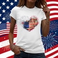 thumbnail image 2 of Zynoxe Womens T Shirts Independence Day Patriotic Short Sleeve Graphic Tees Casual Round Neck Going Out Summer Tops Tee (#02 White,XL), 2 of 7