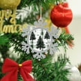 thumbnail image 4 of Snowflake Pewter Christmas Ornament Merry Christmas Holiday Metal Elegant Christmas Hanging Ornaments Christmas Tree Green Pine Trees Elegant Hanging Christmas Tree Decorations, 4 of 8