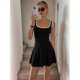 thumbnail image 5 of Vestido Deportivo Mini para Mujer, Cuello en U, Sin Mangas, Ajustado, Informal, Básico Negro M, 5 of 9